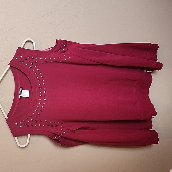 VENUS Cold Shoulder Studded Zipper Sweatshirt Size SMALL - Picture 6 of 9